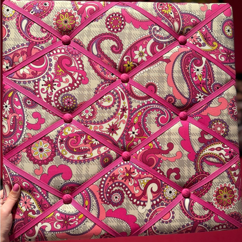 Vera bradely Pink and Gray Paisley Cushion photo board